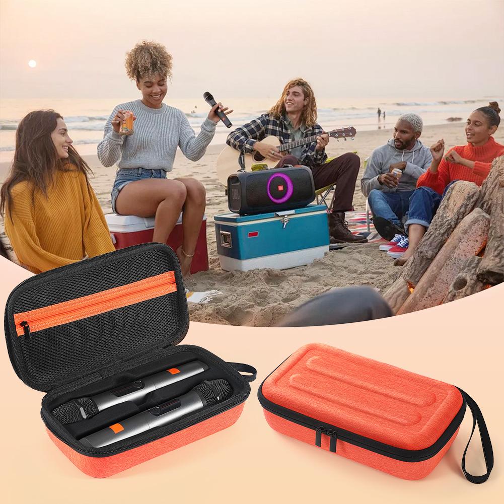 Portable Carrying Case Handheld Dual Mic Travel Bag Shockproof Case for JBL Wireless Two Microphone