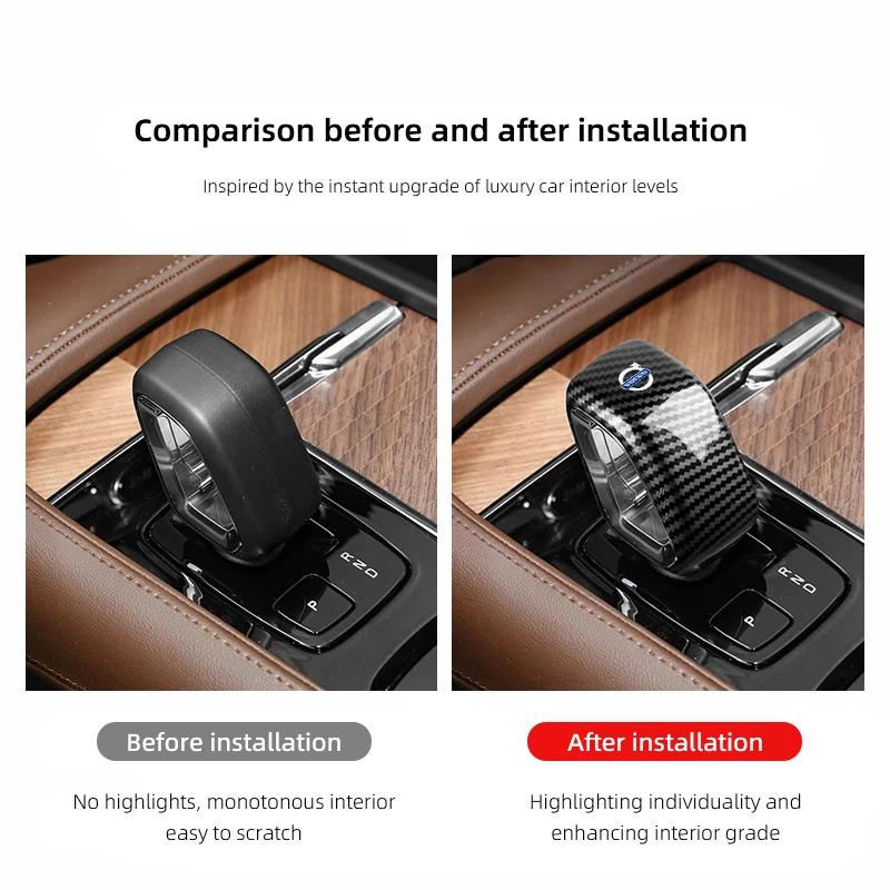 Car Badge Knob Handle Cover Gear Head Shift Emblem Stickers Decoration Decal  For Volvo XC90 560/XC60 S60 V60 XC40 S90 V90 590
