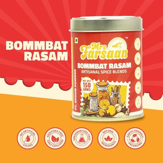 Frau Farsaan's Rasam-Pulver – Authentische südindische Gewürzmischung | Würzig, pikant und aromatische Masala für Rasam-Suppe, 150g wiederverwendbare Blechdose (2er-Pack)