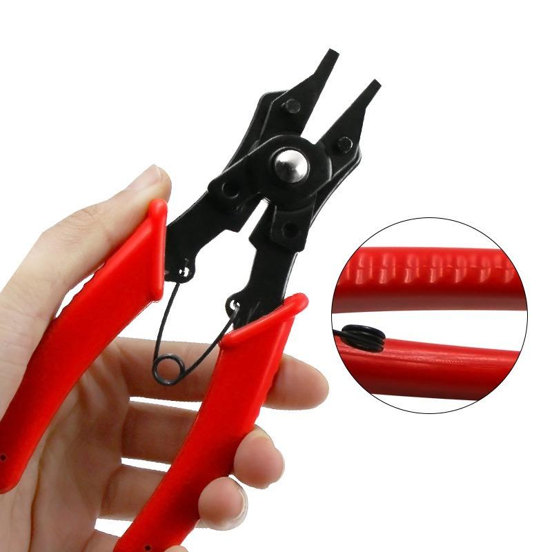 4-in-1 Combination Snap Ring Plier Set - Universal Spring Shaft Dismounting Clamp Plier Head Hardware Repair Hand Tool