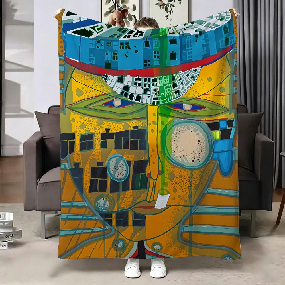Κουβέρτα Friedensreich Hundertwasser Μαλακή Ζεστή Φανελένια Πολλαπλών Χρήσεων για Κρεβάτι Καναπέ Γραφείο Κλιματισμό Κουβέρτα για Ύπνο