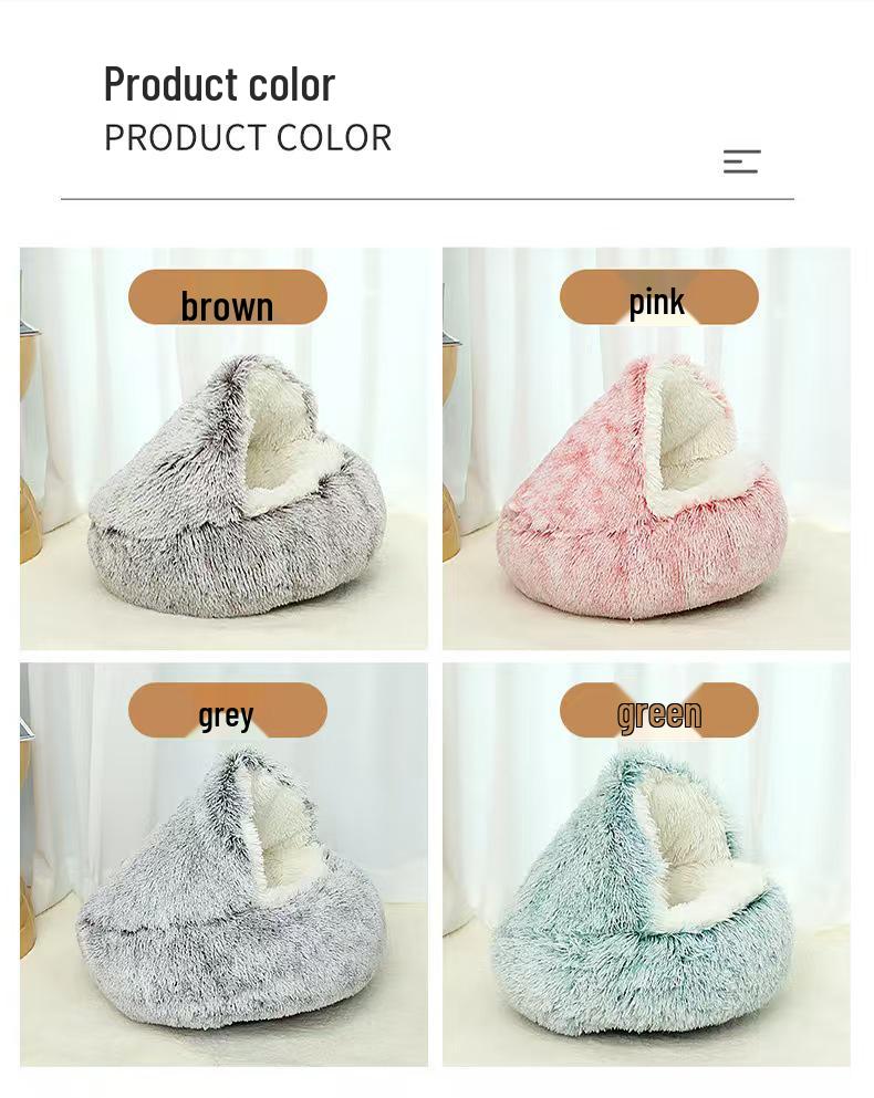 Cozy Semi-Enclosed Winter Pet Nest for Dogs & Cats
