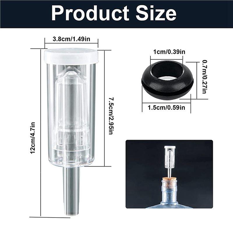 J1UL1N 12X Airlocks For Fermenting,Fermentation Airlock With Silicone Grommet, For Preservation,Brewing,Beer, Wine, Sauerkraut