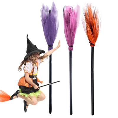 Decorative Children's Performance Plastic Witch Broom Witch Accessory Flying Broomsti Party Prop
