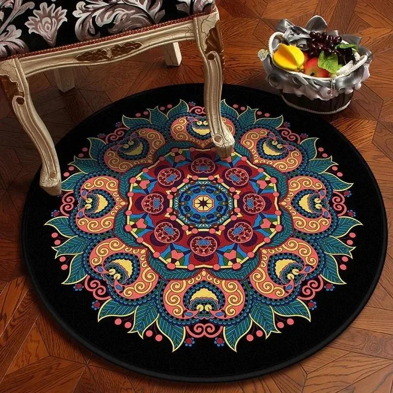 Bedroom Children's Chair Non-slip Floor Mat Room Home Decoration Round Carpet Living Room Mandala Bathroom Absorbent Floor Mat
