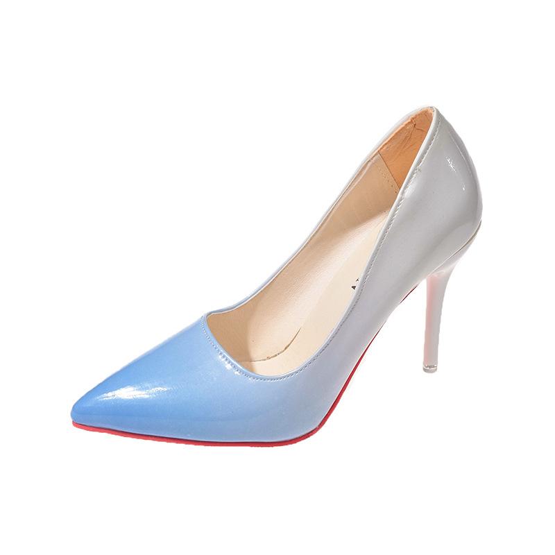 Big high heels women's 2024 new women's shoes spring pointed head shallow mouth single shoes women's thin heel patent leather fashion women's shoes