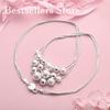 925 Sterling Silver Exquisite Frosted Glossy Beaded Necklace Women Fashion Party Favor Wedding Jewelry