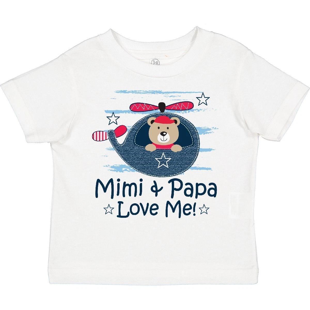 Inktastic Mimi And Papa Love Me Boys Toddler T-Shirt Childs Shower Grandchildren 150
