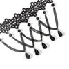 Gothic Multi Pendant Lace Choker, Retro Personality Lace Neck Collar Necklace