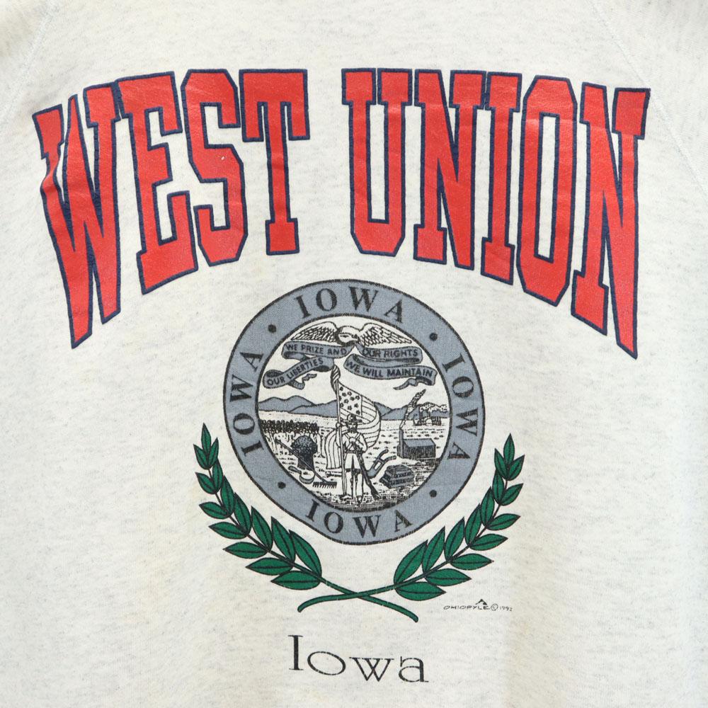 90s Made In USA College Print Long Sleeve Sweat Trainer Men's Used