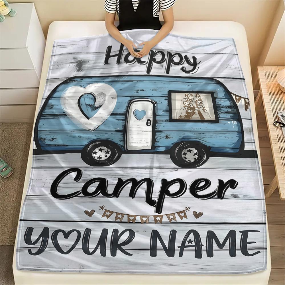 1PC Custom Name Spirit Style Patterned Flannel Blanket Suitable For All Seasons for Home Decor Warmth and Comfort Gifts Holiday Present_lx