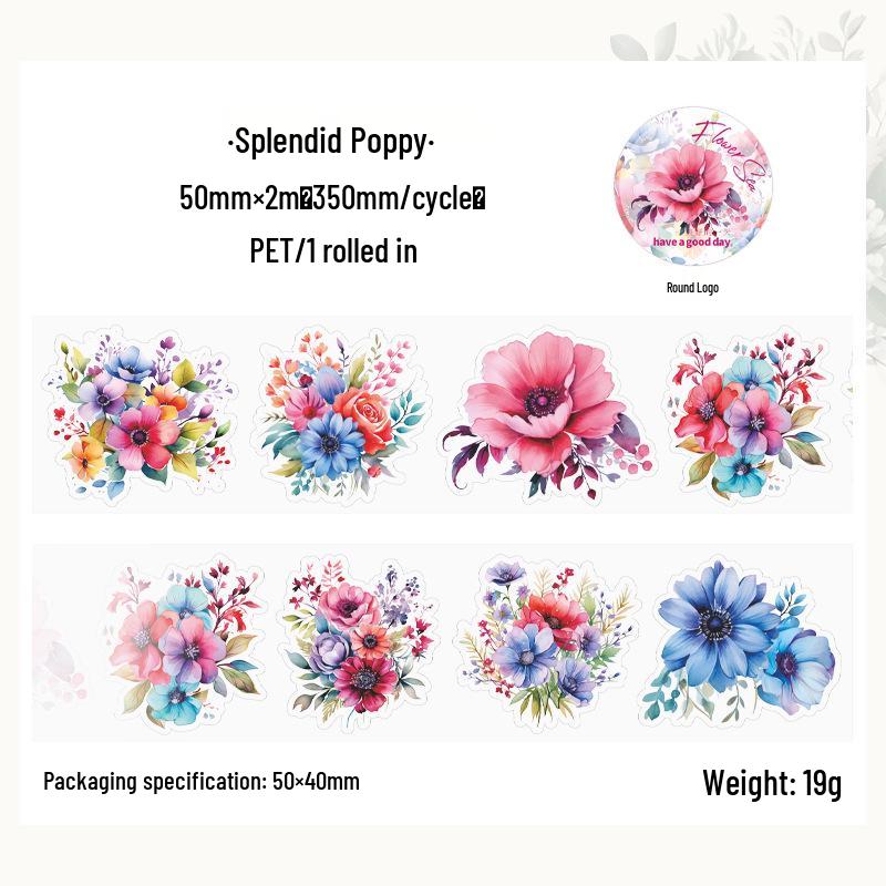 

Встречайте Море Цветов: Красивый вырубной ПЭТ васи-скотч для DIY журналов и коллажей