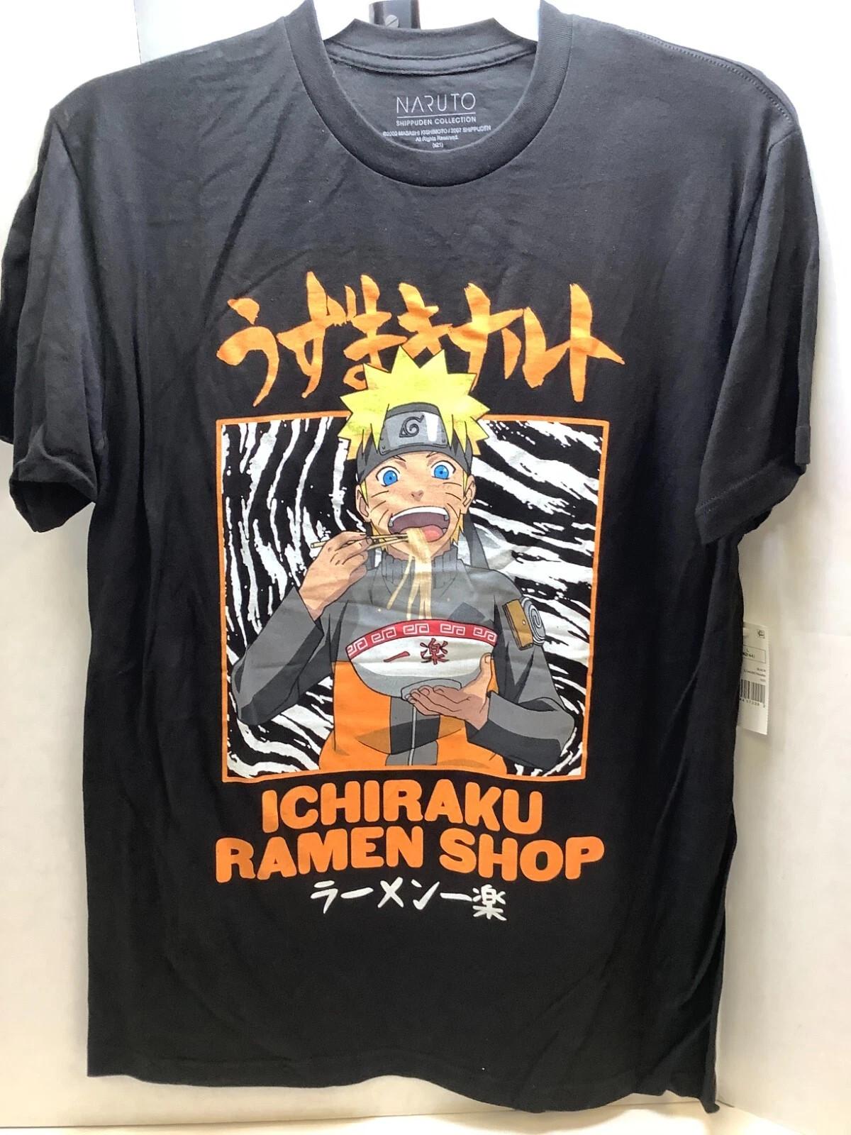 Naruto Shippuden anime T Shirt Mens Womens Tees Top, Ichiraku Ramen Shop graphic lot S
