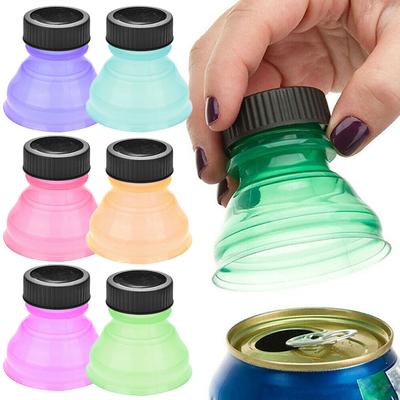6 Stück wiederverwendbare Kunststoff-Bier-Wasserspender-Deckel-Schutzkappen-Abdeckung für Flaschendeckel, Soda-Saver, Dosendeckel, Mode-Accessoires