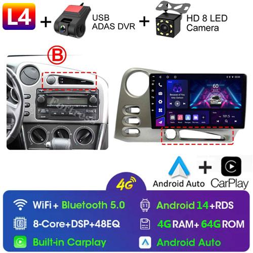 Dla PONTIAC Vibe 2003 - 2004 dla TOYOTA Matrix 2003 - 2008 System Android QLED IPS Ekran Dotykowy GPS Navi Radio Samochodowe Odtwarzacz Multimedialny