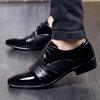 Men Casual Business Shoes Pointed Toe Leather Shoes Breathable Lace Up Leather Shoes