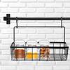 Black metal kitchen shelf, hanging on a rail, RADKA, 30x10.5x17cm
