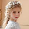 Kids Floral Headpiece Handmade Dried Flower Crown Non-irritating Hair Wreath for Wedding Pageant Outdoor Picnic Gift