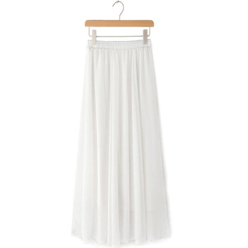 

High Waist Pleated Slim A- line Skirt High Waist Pleated Slim-Fit A- line Skirt WHITE Length 80 CM