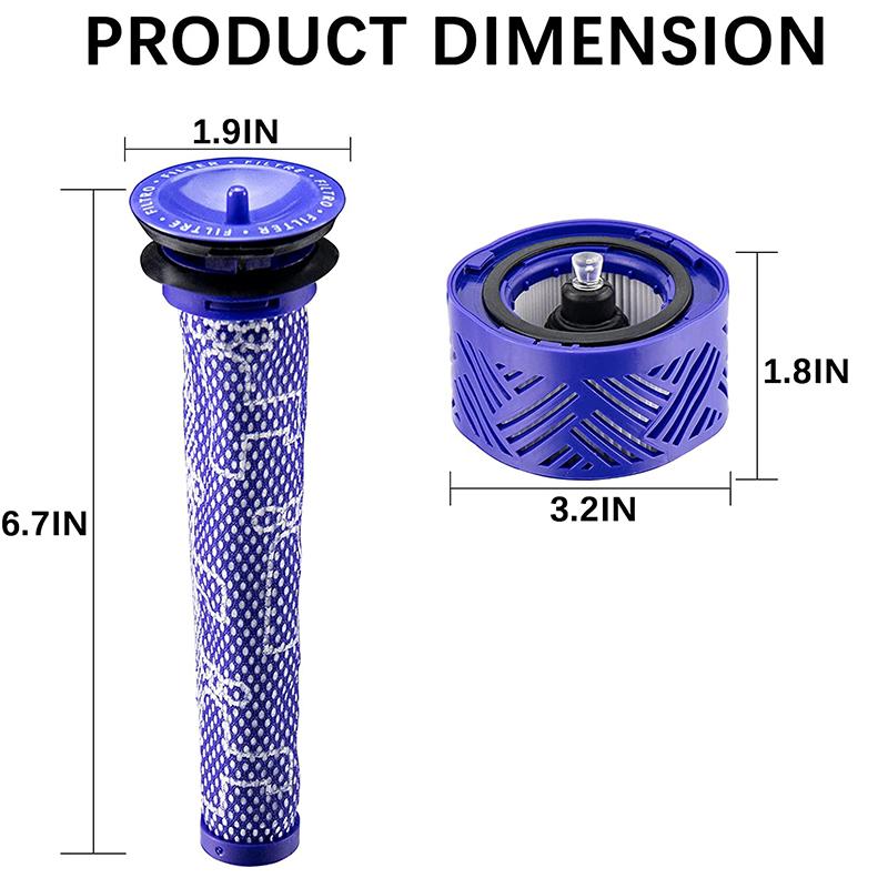 Pre-Filters HEPA Post-Filters Replacements for Dyson V8 and V7 Absolute Cordless Vacuum Cleaners Filter for Dyson 7 8