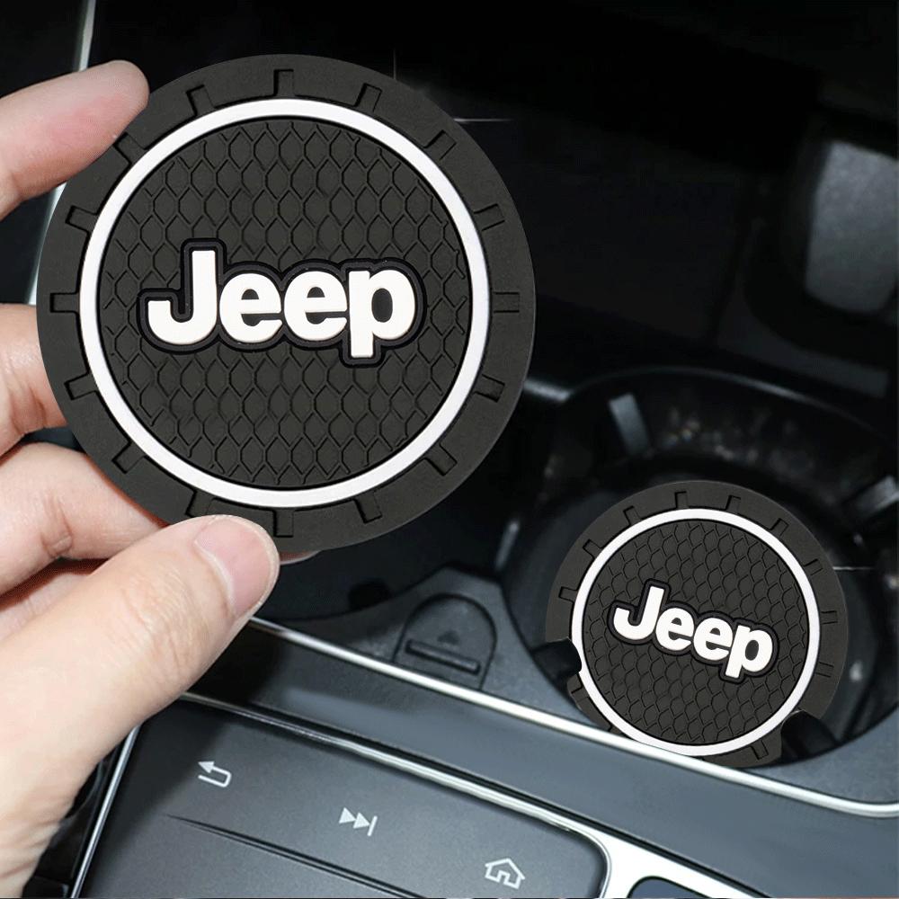 1/2pcs Silicone Car Coaster Water Cup Bottle Non Slip Pad Anti-Slip Mats For Jeep JK Patriot Liberty Renegade Hawk Commander JPB ANO1