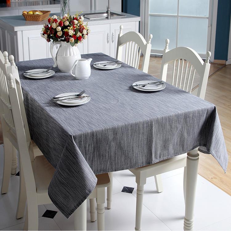 And Simple Yarn-Dyed Cotton And Linen Solid Color Geometric Rectangular Tablecloth Coffee Table Dining Table Cloth Cover Towel