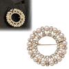 Elegant Clothing Jewelry Faux Pearl Rhinestone Ring Brooch, Hollow Circle Alloy Lapel Pin, Decoration Pin Sweater Cardigan Coat Suits Accessories,