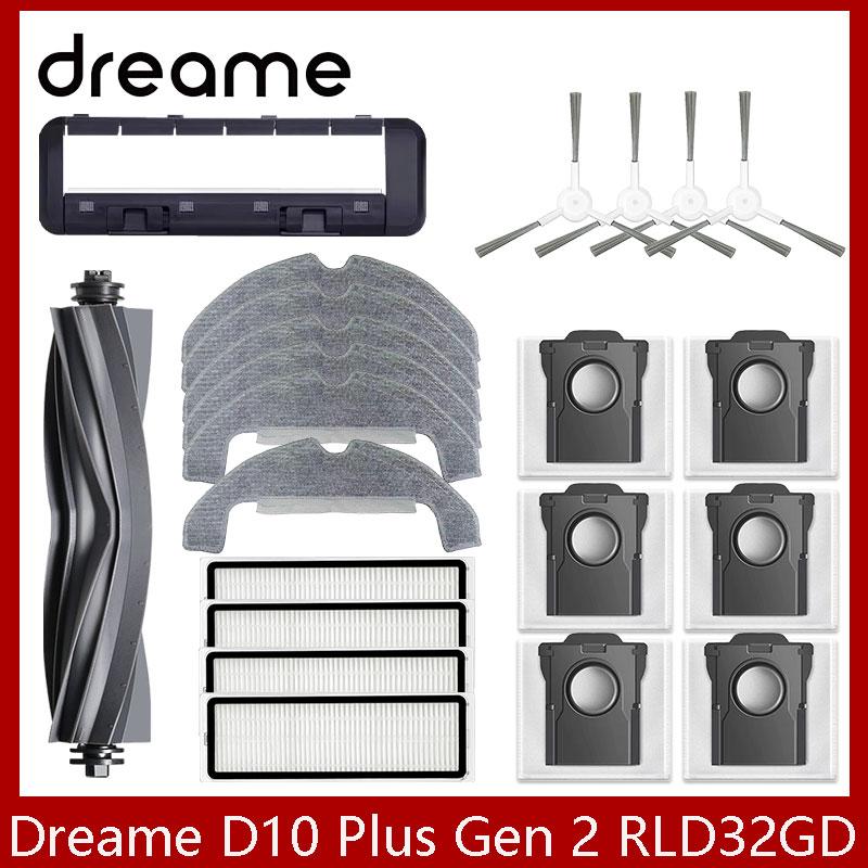 Dreame D10 Plus Gen 2 RLD32GD Robot Aspirapolvere Pezzi di Ricambio Consumabili Spazzola Laterale Principale Filtro Hepa Panno Mocio Sacchetto Polvere