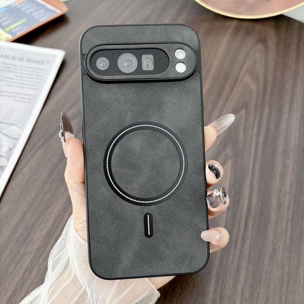Luxury Magnetic Phone Case for Google Pixel 10 Pro XL Soft TPU Bumper PU Leather Back Cover for Pixel 9 Pro 9A 8A 7 Pro Case