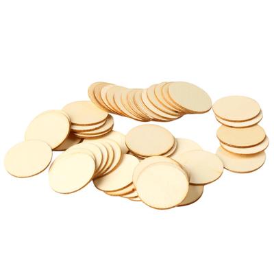 50pcs Natural Blank Round Wood Pieces Unfinished Wooden Discs for decoration,