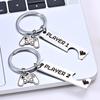 2 Pcs Funny Couple Gamers Keychain Player Matching Keychain for Her Him Girlfriend Boyfriend Valentine's Day Gaming Gift