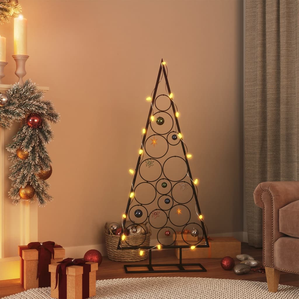 Metal Christmas Tree for Decorations Black 125 cm