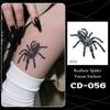 5Pcs Waterproof Temporary Tattoo Stickers For Halloween Body Decor Spider Fake Tattoo For Women Men Hand Neck Cosplay Makeup