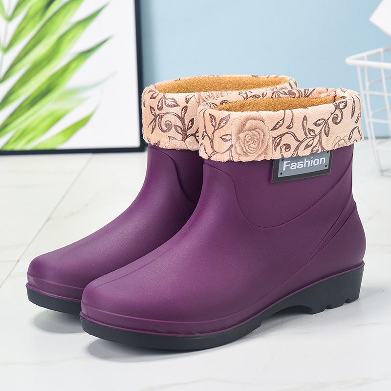 Dámské protiskluzové vodotěsné krátké holínky - Odolné gumové návleky pro zimní a kuchyňské použití