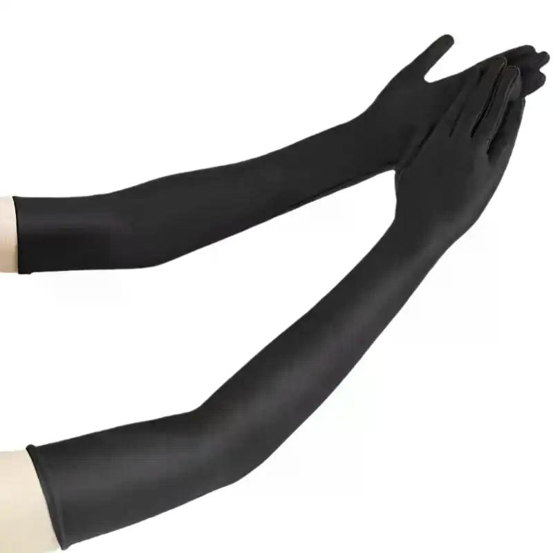 1 Paar Hohelastische Spandex Sonnenschutz Lange Handschuhe Party Nachtclub Hochzeit Performance Schwarze Handschuhe
