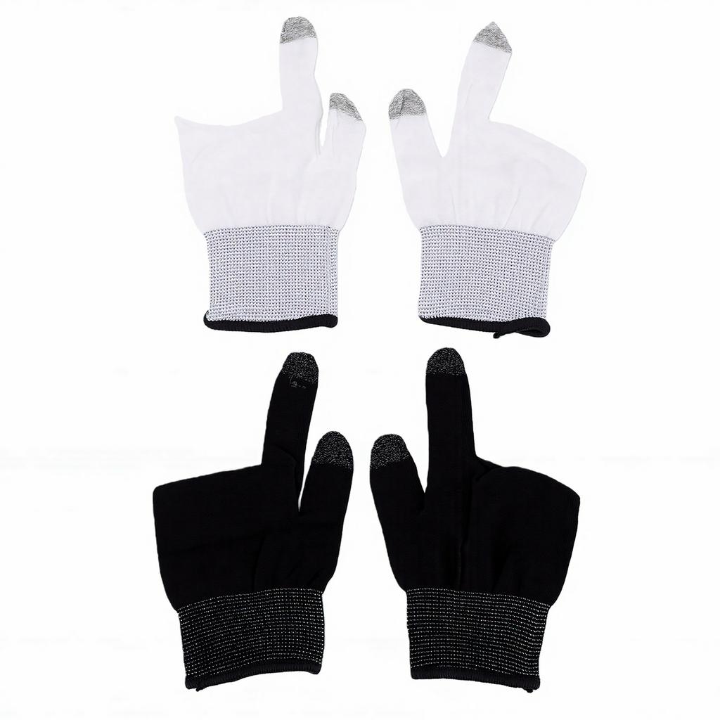 Gants de Jeu Mobile Haute Sensibilité Sans Couture Écran Tactile Jeu Mobile Manches de Doigts Noir Blanc