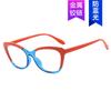 Cat's eye small frame flat mirror color matching new contrasting color personality plain simple glasses frame ins Internet celebrity glasses