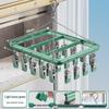 Aluminum Alloy Windproof Sock Drying Rack with Multi-Clip and Stainless Steel Underwear Hanger