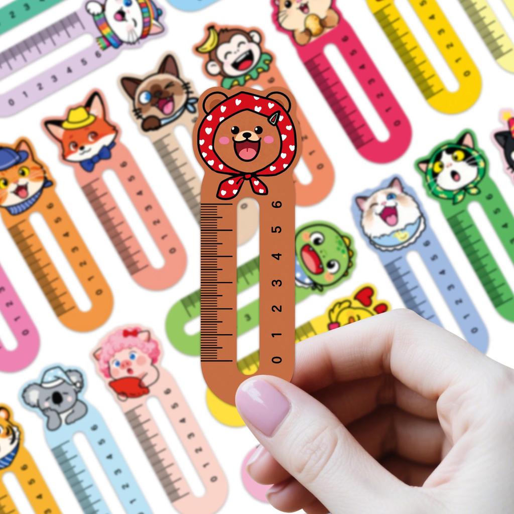 30-Pack Cute Sheep Cartoon Ruler Bookmarks for Notebooks