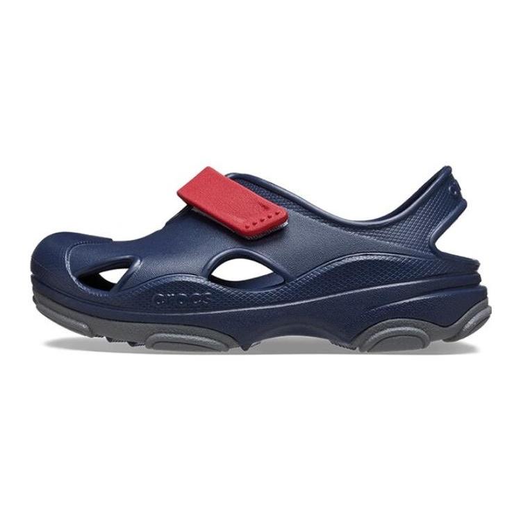 (TD) Crocs All Terrain Fisherman Clogs Navy Red Baby 208351-4CC EU 25-26