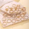 Hot Selling Eye Cross Leaf Multi-joint Stacked Ring Set Pearl Sun Moon Ring