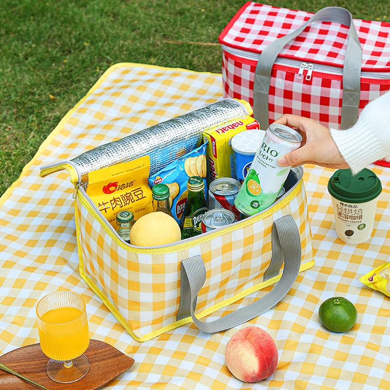 Tragbare Thermoisolations-Tasche mit großer Kapazität Picknickkorb Verdicktes Oxford-Gewebe Outdoor-Handtaschen Reise-Campingausrüstung