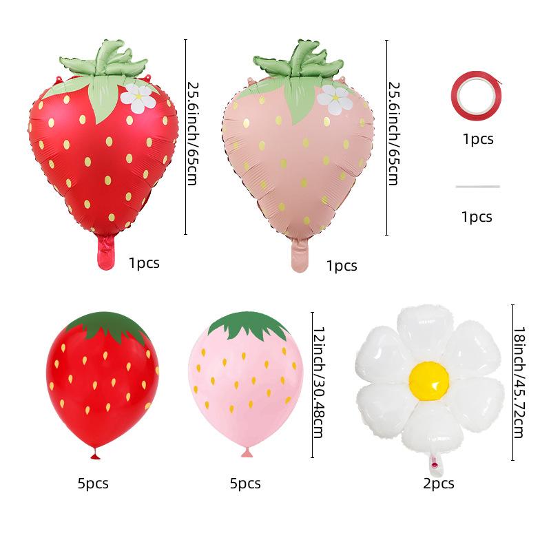 

14 шт. Шары-клубника Декор Маргаритка Ягода Латексный Фольгированный Шар Фруктовая Тема Детский Праздник Летняя Вечеринка Украшение на День Рождения O&Other