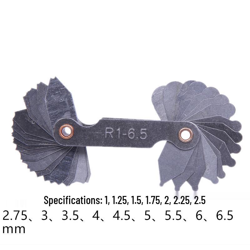 Radius Gauge Template R1-6.5, 7-14.5, 15-25, 26-80 Arc Measuring Tool.