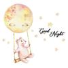 Creative Cartoon Good Night Bear Wall Decal Bedroom Children's Room Decoration Wall Beautification Self Adhesive Sticker