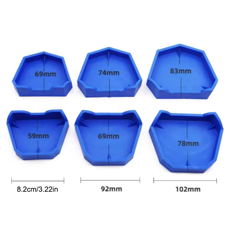 2/6Pcs Dental Model Base Set Silicone Plaster Model Base Dental Lab Denture Impression Tray Former Base Dentist Tools