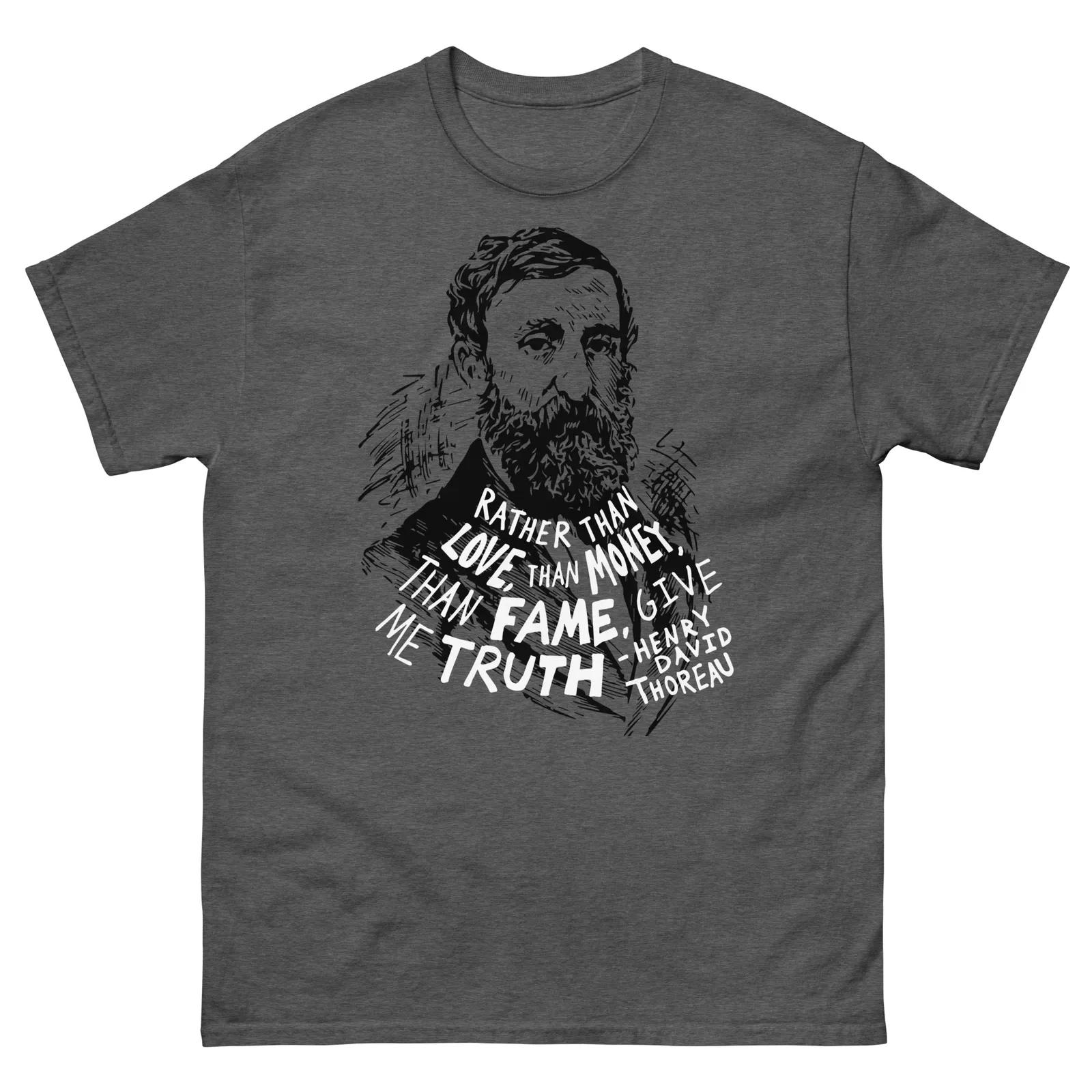Henry David Thoreau Give Me Truth Quote Graphic T Shirt Unisex classic tee L