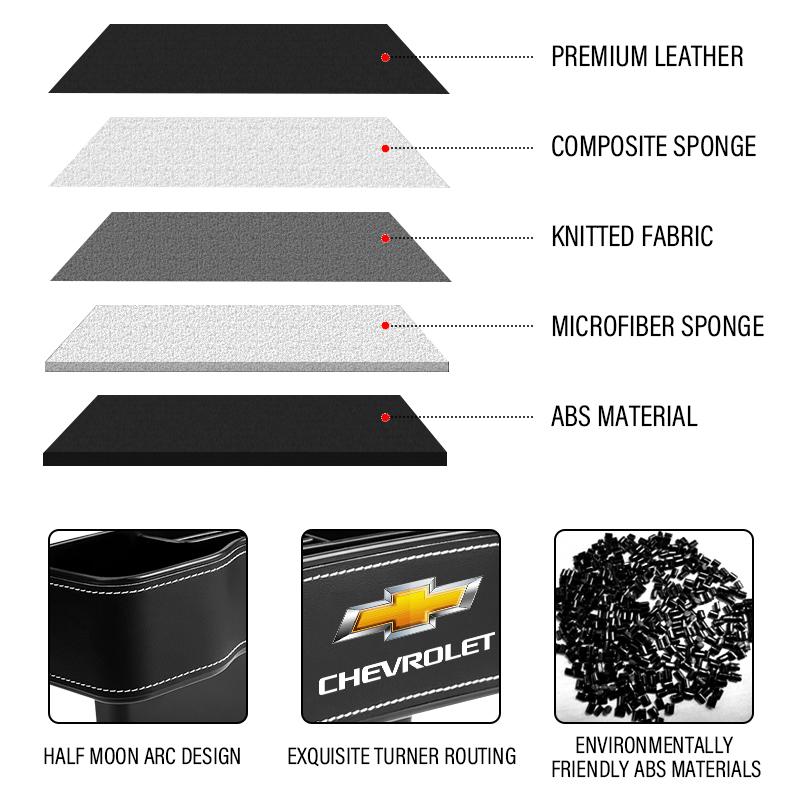 Car Seat Crevice Storage Box Seat Gap Slit Pocket Manager For Chevrolet Cruze Captiva Malibu Trax Aveo Camaro Sonic Tahoe Impala Equinox Suburban
