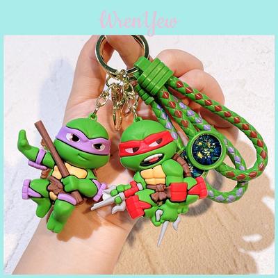 2024 Ninja Turtles Silicone Keychain Cute Cartoon Figure Creative Key Ring Accessory