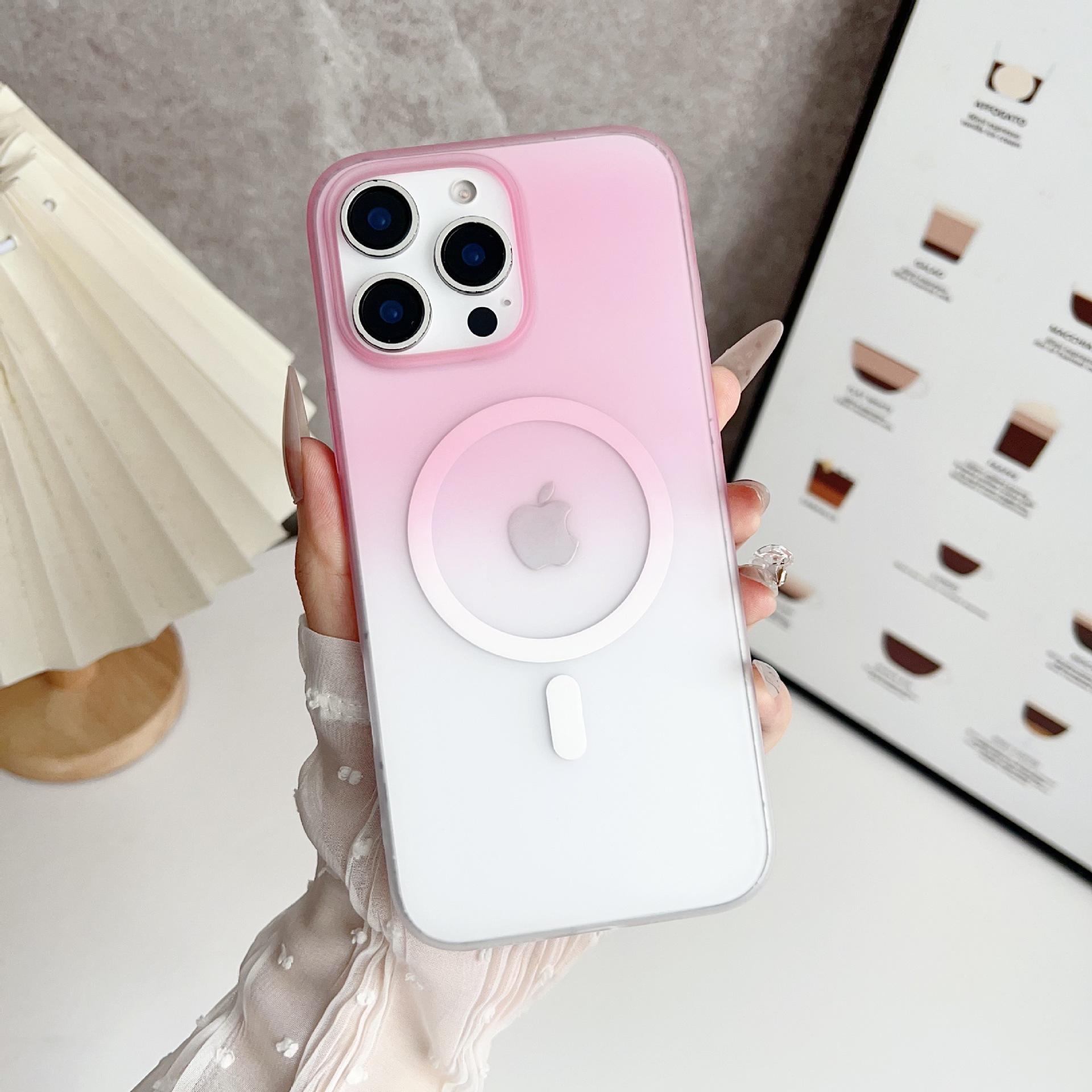 

Ice Mist Gradient Magnetic Absorption Is Suitable for IPhone16ProMax Phone Cases with Matte Skin Feel and Apple 15 Drop Protection Cases iPhone12promax